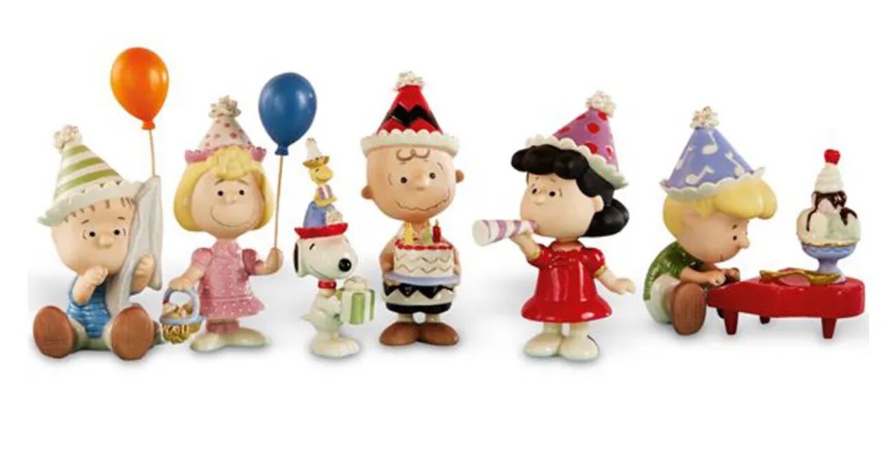 Lenox Peanuts Birthday Party 6 Piece Set Snoopy Linus Lucy Charlie Brown COA Lenox Peanuts Birthday Party 6 Piece Set Snoopy Linus Lucy Charlie Brown COA