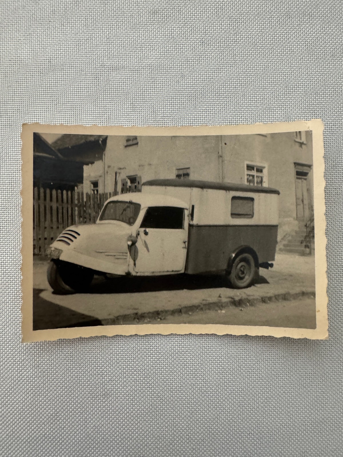 Vintage Tempo Hanseat Three-Wheeled Delivery Van Photo Photograph Print Snapshot Vintage Tempo Hanseat Three-Wheeled Delivery Van Photo Photograph Print Snapshot