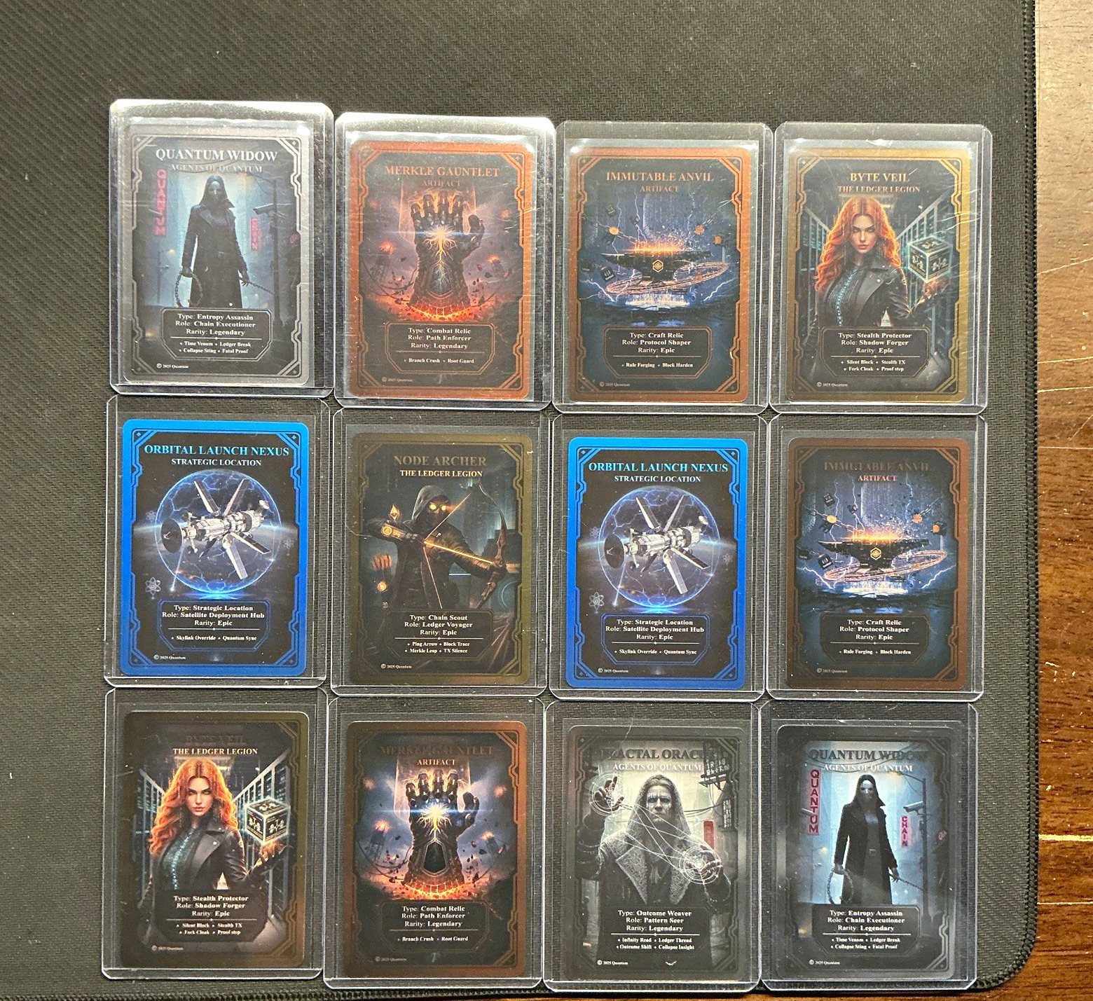 Quantum TCG 12 Card Lot 5 Legendary 7 Epic Blue Gold Silver Copper Parallels