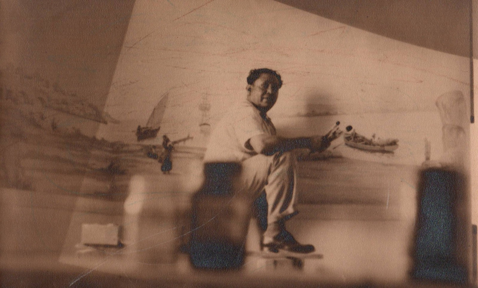 RARE MEXICO PAINTER MURALIST DIEGO RIVERA PORTRAIT 1930s ORIG PHOTO MA82