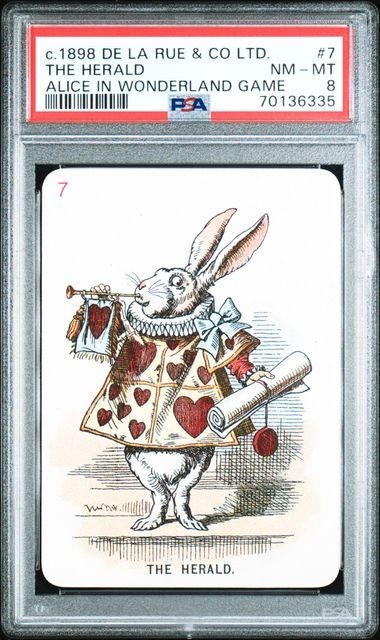 PSA 8 1898 DE LA RUE ALICE IN WONDERLAND CARD #7 THE HERALD MINT PSA 8 1898 DE LA RUE ALICE IN WONDERLAND CARD #7 THE HERALD MINT