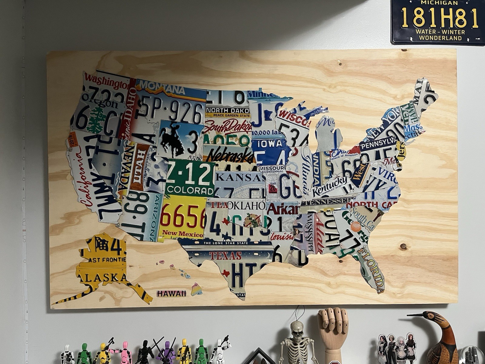 Homemade License Plate Map of United States.All 50 states Homemade License Plate Map of United States.All 50 states