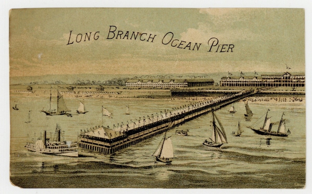 Long Branch Ocean Pier 1880 Steamships Railway Plymouth Rock City Richmond Train Long Branch Ocean Pier 1880 Steamships Railway Plymouth Rock City Richmond Train
