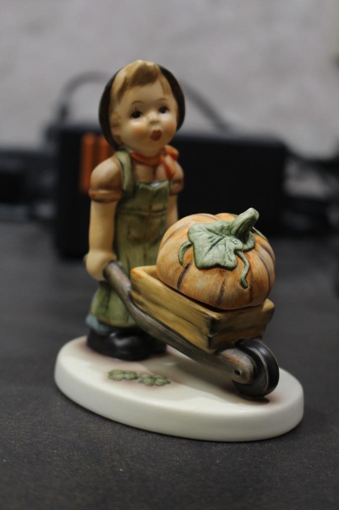 Goebel Hummel "Little Landscaper with Pumpkin" #2011  TMK 8, MINT  SIGNED  PER