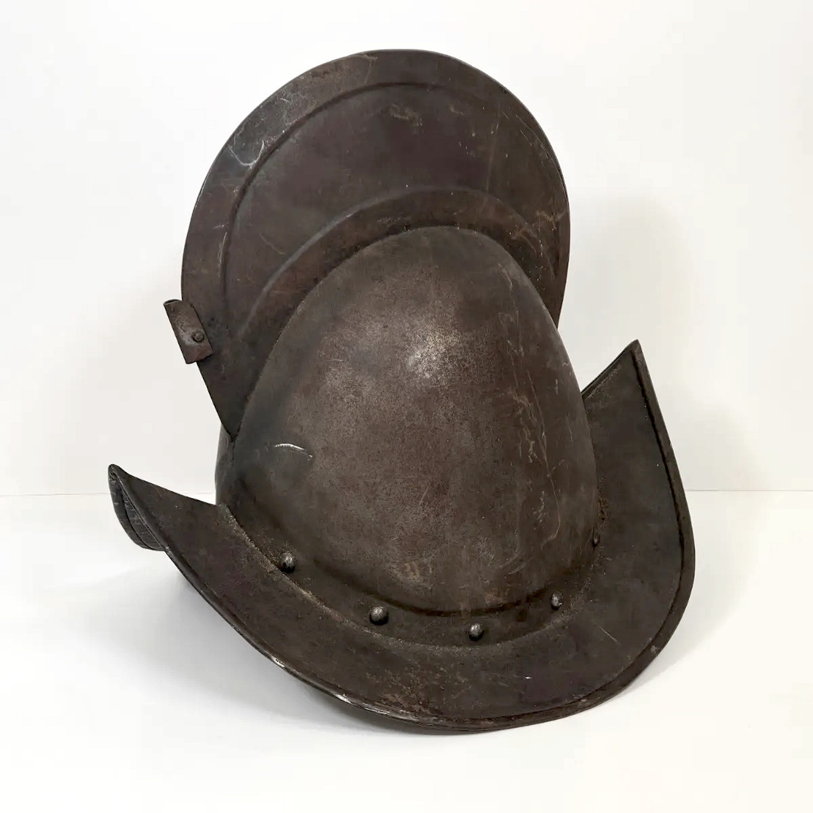 Antique 19thC 17th Century Style Spanish ~ German Comb Morion 2 Piece Helmet Antique 19thC 17th Century Style Spanish ~ German Comb Morion 2 Piece Helmet