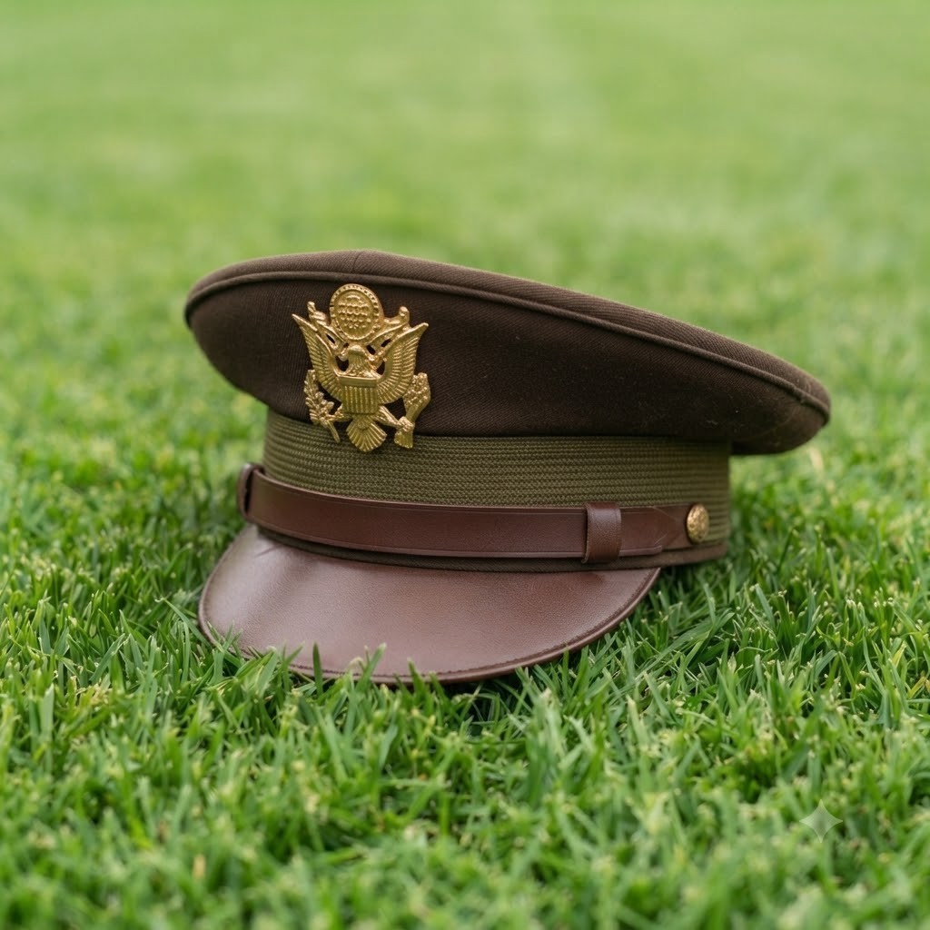 WW2 USAAF US Army Air Corps Officer Pilot OD Visor Crusher Hat Cap Reproduction WW2 USAAF US Army Air Corps Officer Pilot OD Visor Crusher Hat Cap Reproduction
