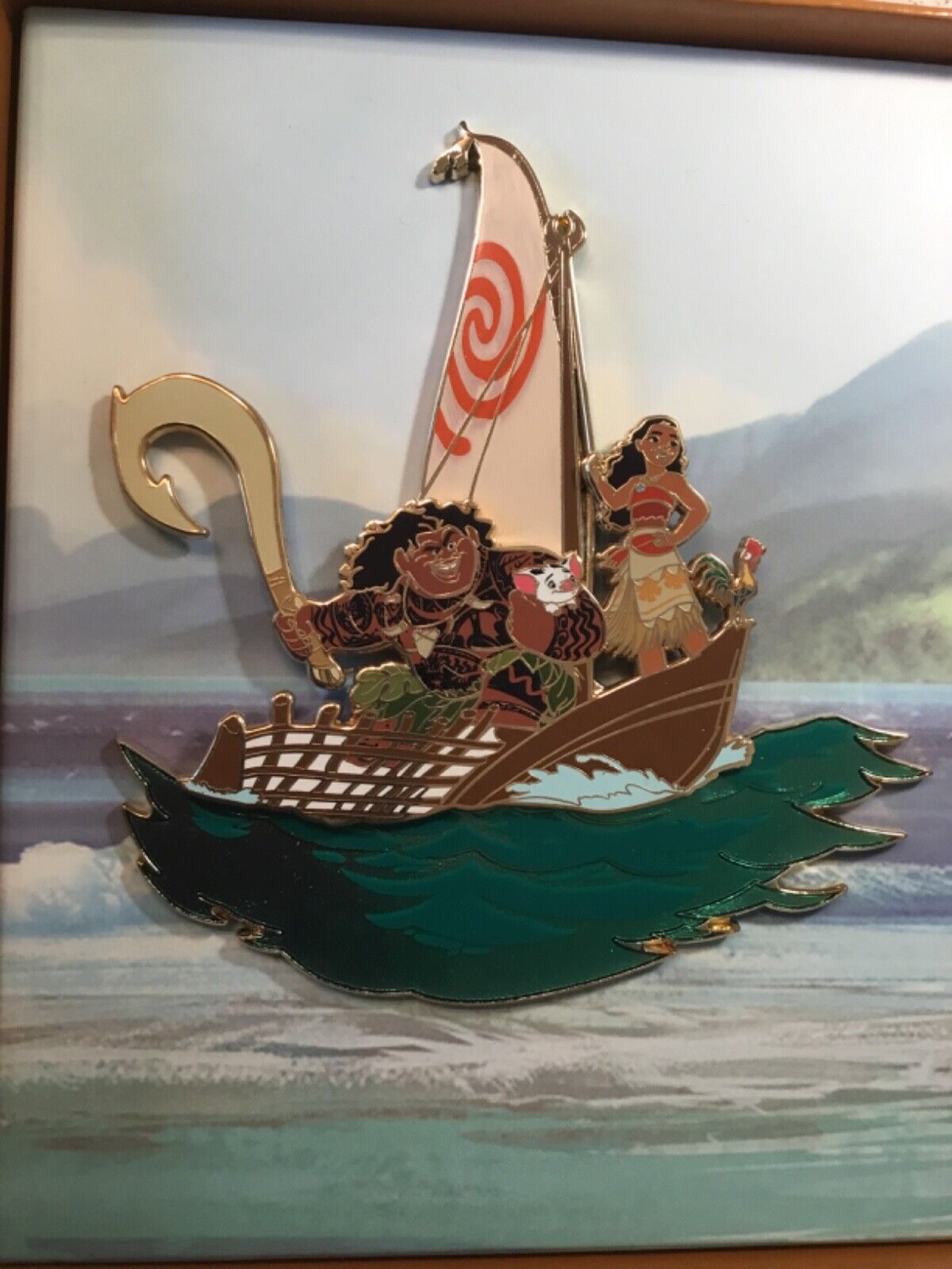 Top 10 Rare Jumbo Disney WDI Trading Pin LE LE150 Moana Maui Boat Canoe The Rock