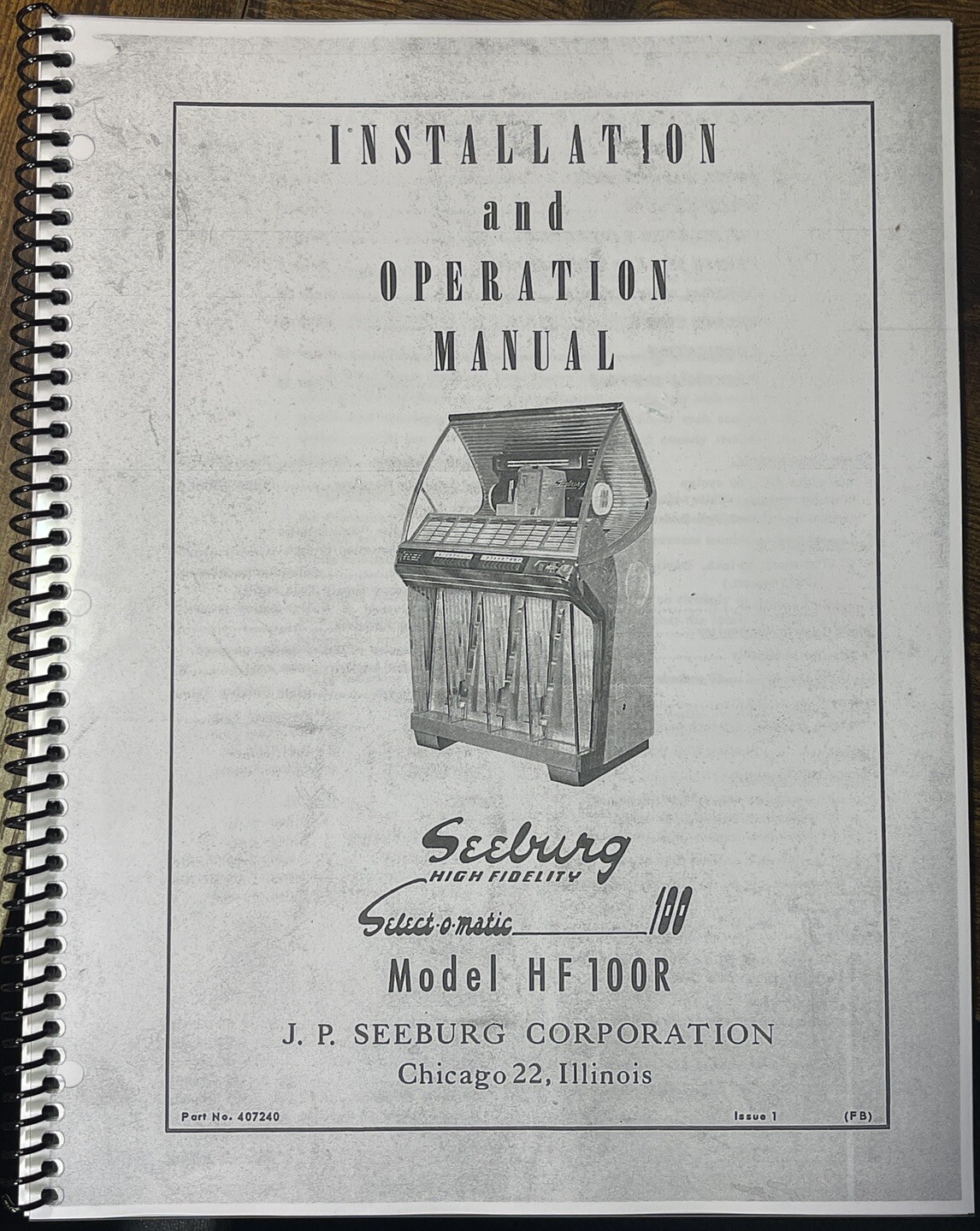 *NEW* Seeburg Model R Installation And Operation Manual *NEW* Seeburg Model R Installation And Operation Manual