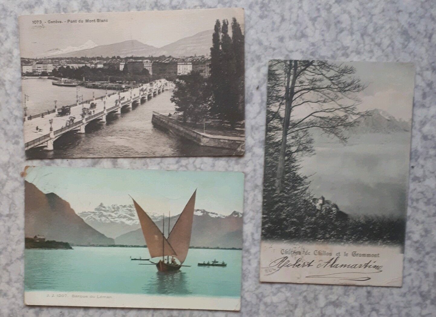 LOT 3 CPA GENEVA AND LAC. 1911 VOYAGES..