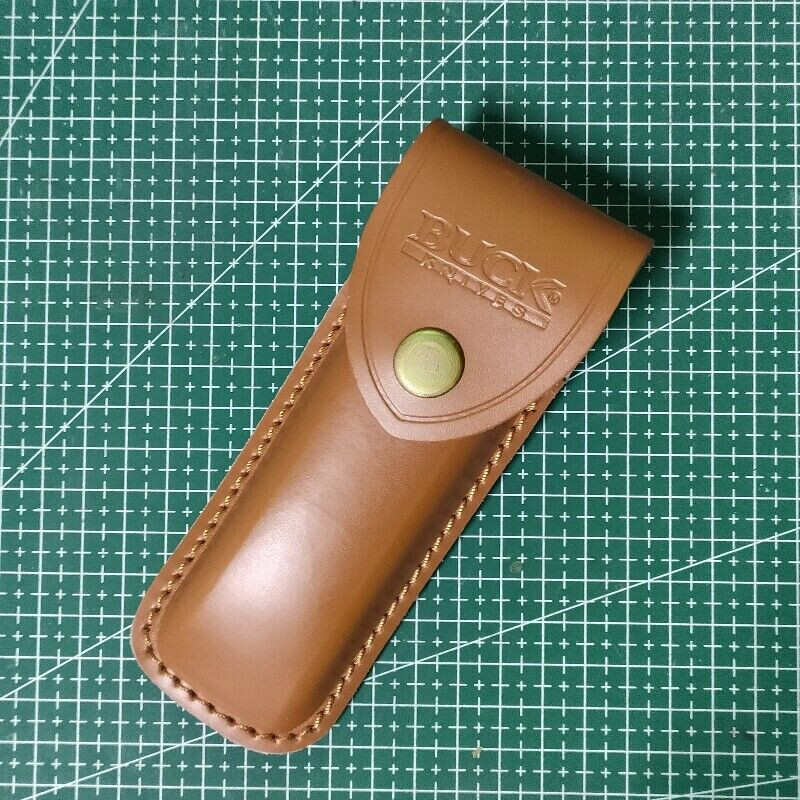 5" Vintage Brown Leather Sheath for 110 Pocket Folding Knife Pouch