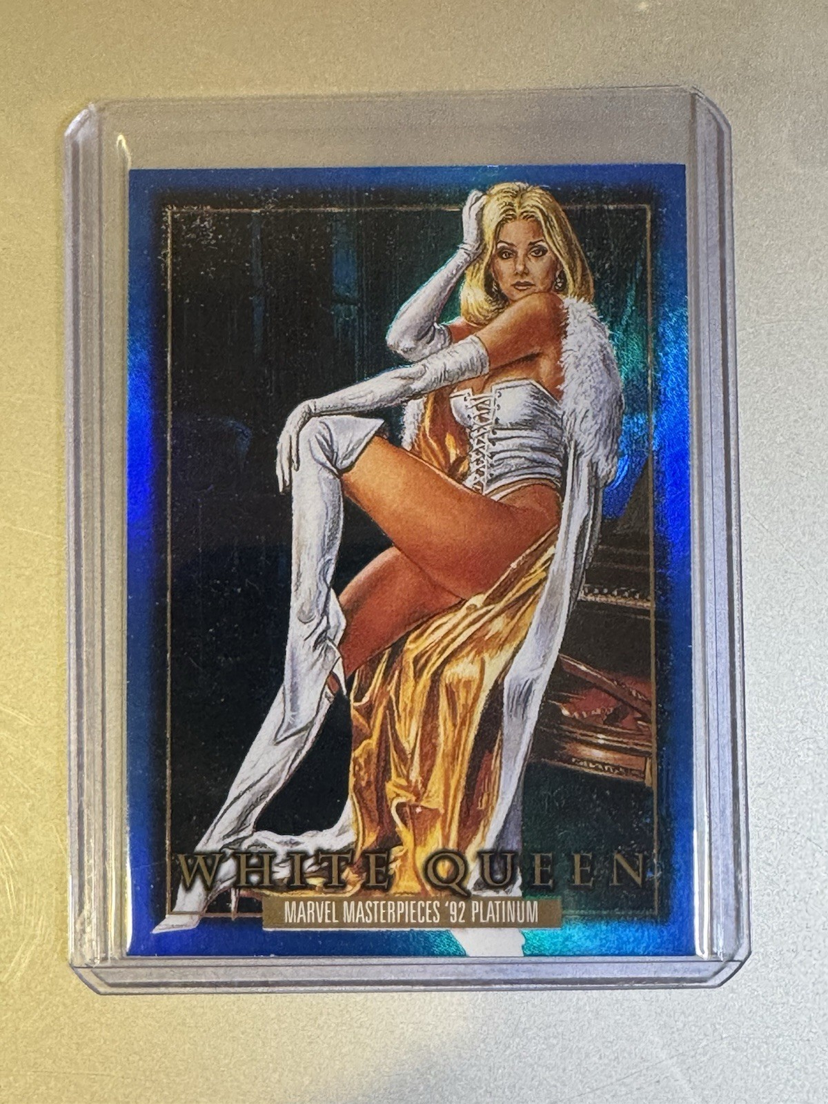 2024 Marvel Masterpieces '92 Platinum White Queen Blue PMG /50 SSP 2024 Marvel Masterpieces '92 Platinum White Queen Blue PMG /50 SSP
