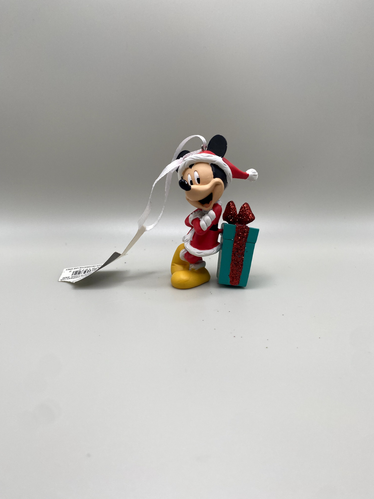 Hallmark 2022 Disney Mickey Mouse in Santa Suit Present Christmas Tree Ornaments