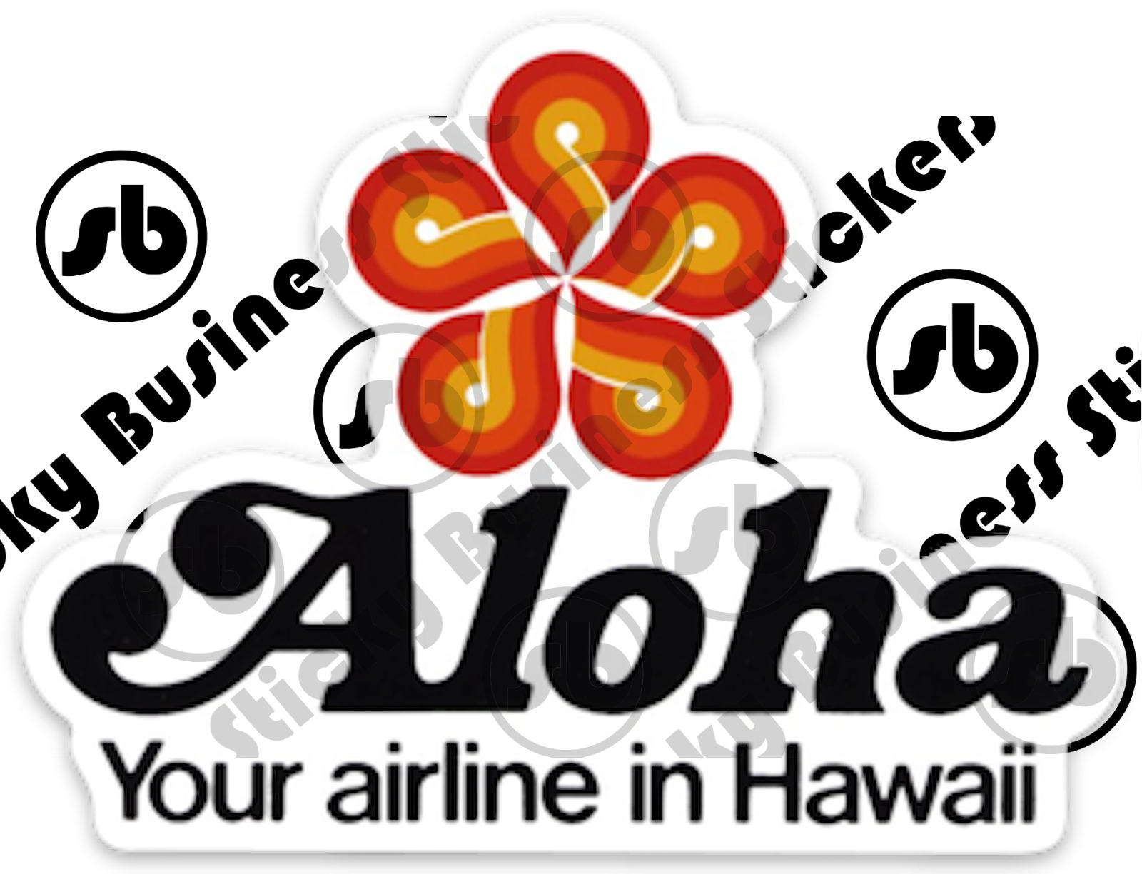 Vintage Aloha Hawaii Airlines Logo Luggage Vinyl Sticker TWA Pan Am United 3 in