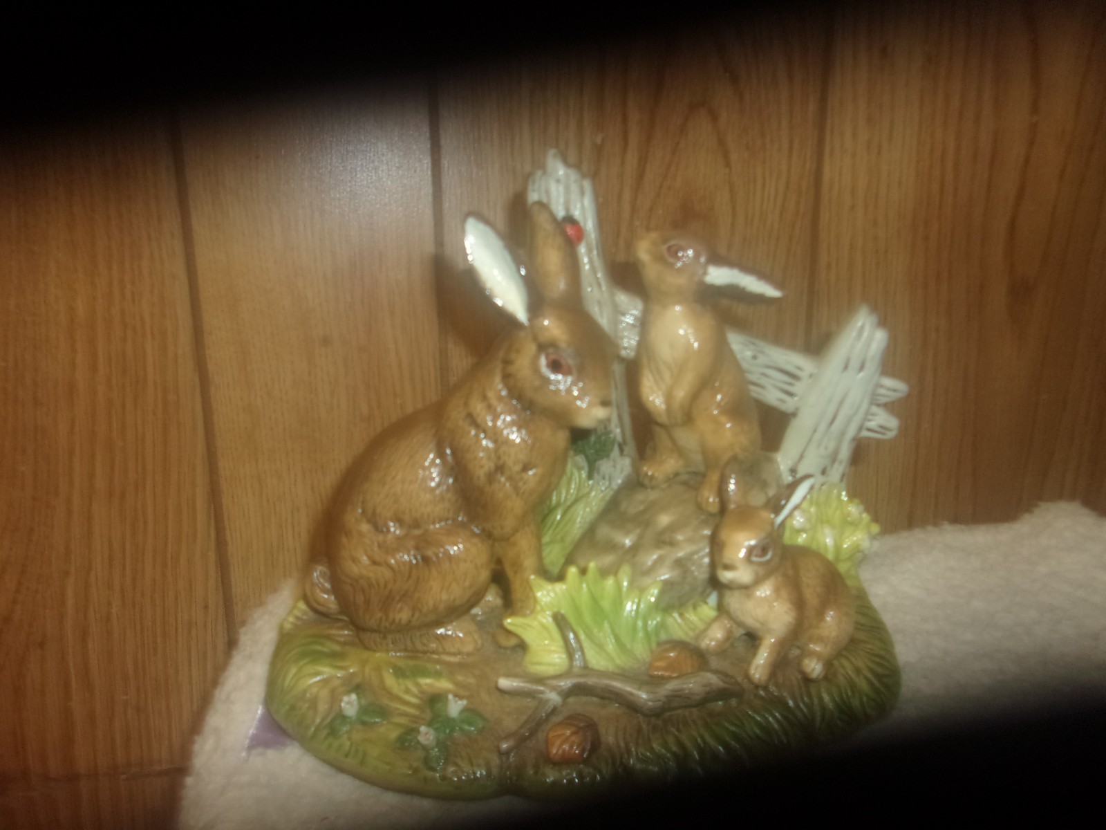 VINTAGE  BRINNS  RABBIT FAMILY FIGURINE