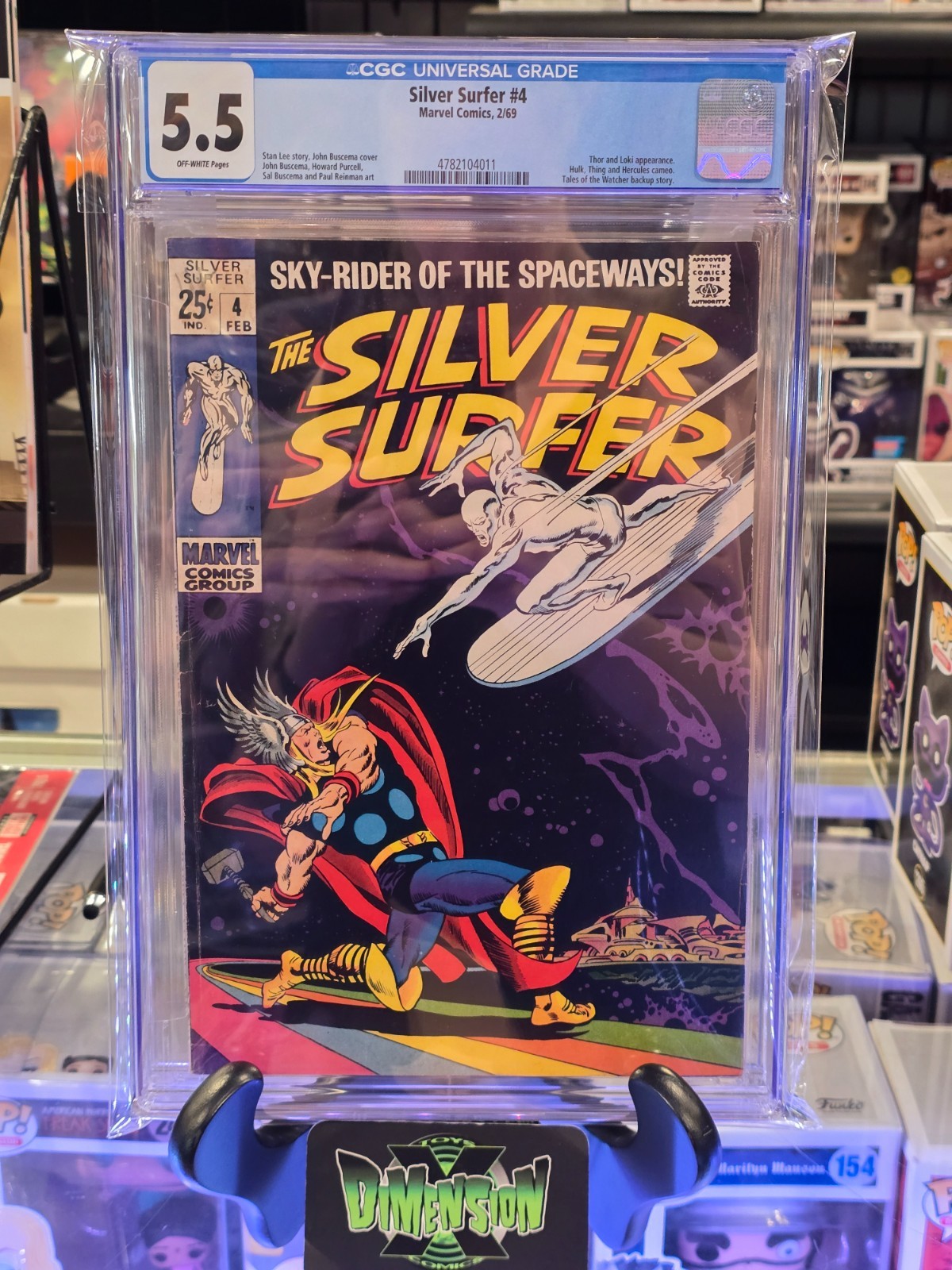 THE SILVER SURFER #4 CGC 5.5 MARVEL THOR LOKI APPEARANCE RARE HIGH DEMAND ISSUE THE SILVER SURFER #4 CGC 5.5 MARVEL THOR LOKI APPEARANCE RARE HIGH DEMAND ISSUE