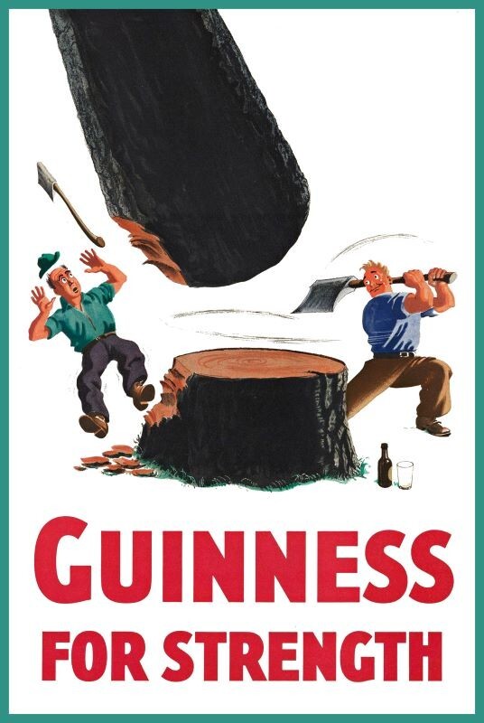 Guinness Beer - Lumberjack Theme - NEW Metal Sign: 12x18" USA STEEL LG. Size