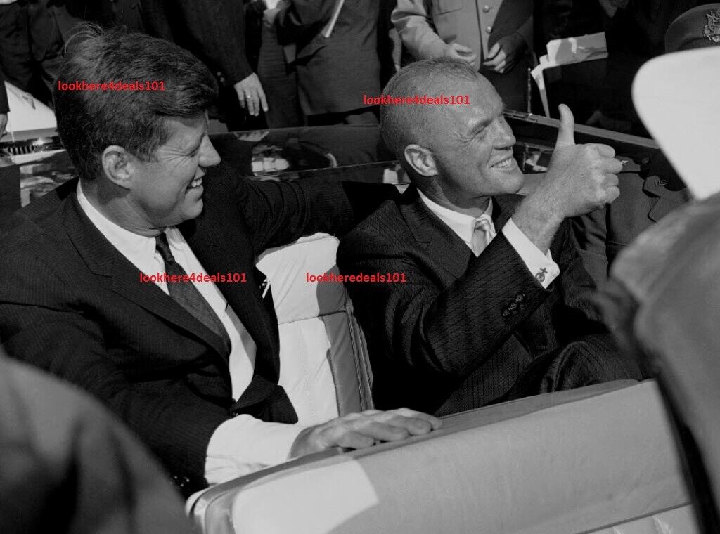 President John F Kennedy Photo 8.5x11 John Glen Astronaut Space Political USA