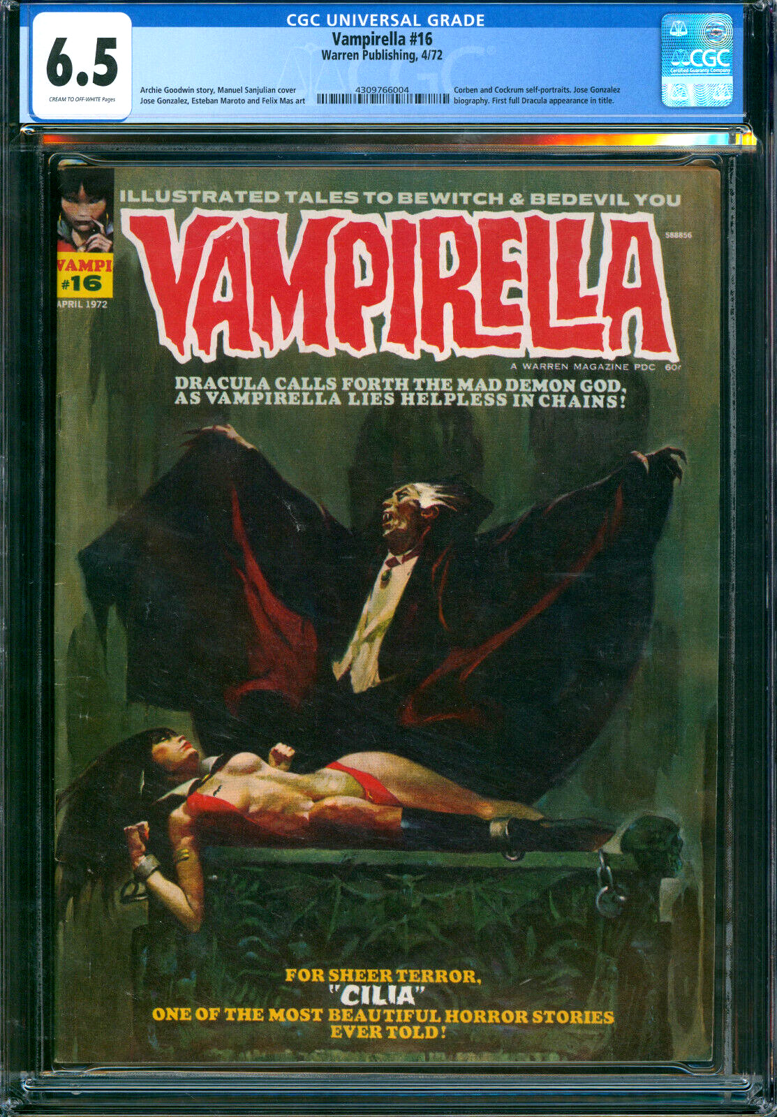 Vampirella #16 Warren Publishing 1972 CGC 6.5 1st Full Dracula in title