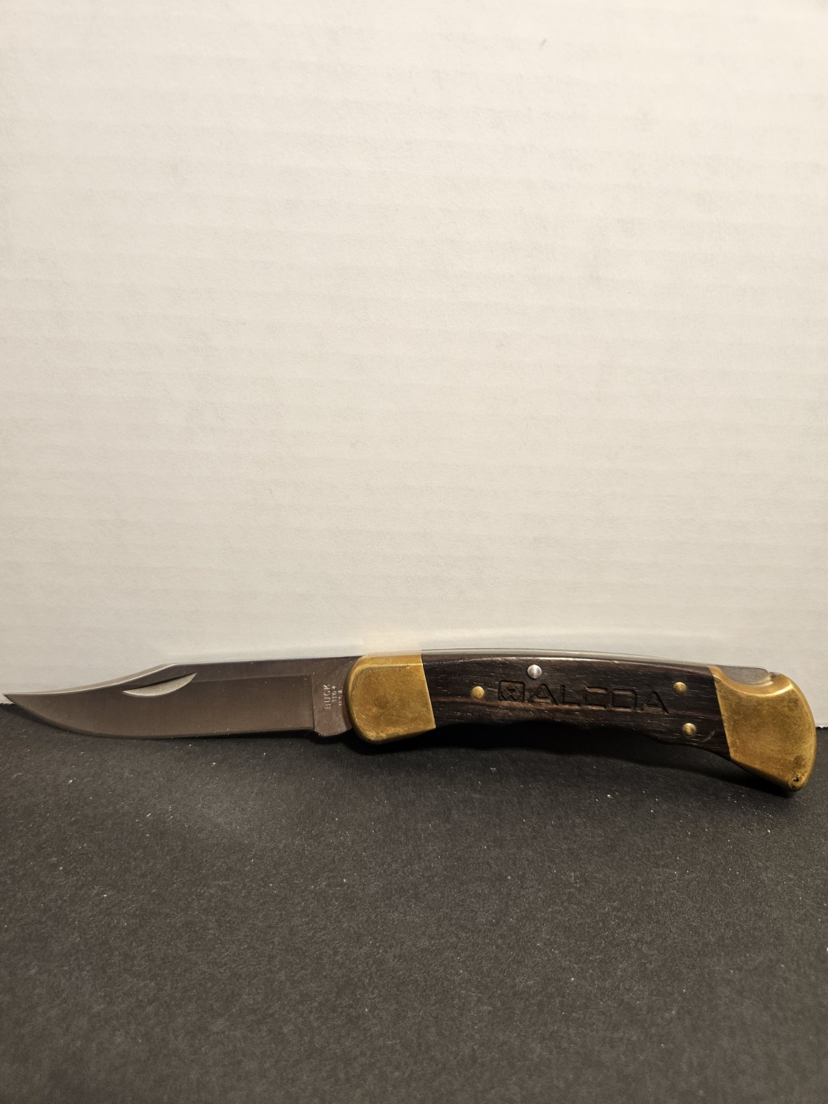 Vintage 1991 Buck 110 Folding Hunter Knife ALCOA Promo USA Wood Brass Vintage 1991 Buck 110 Folding Hunter Knife ALCOA Promo USA Wood Brass
