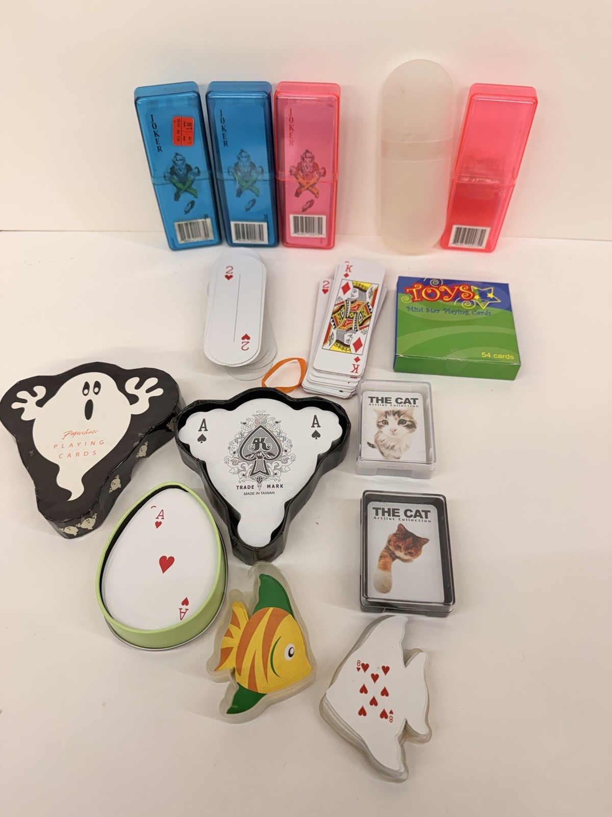 Unique Novelty Playing Cards Lot Mini Shaped Cat Ghost Fish Mixed Decks Unique Novelty Playing Cards Lot Mini Shaped Cat Ghost Fish Mixed Decks