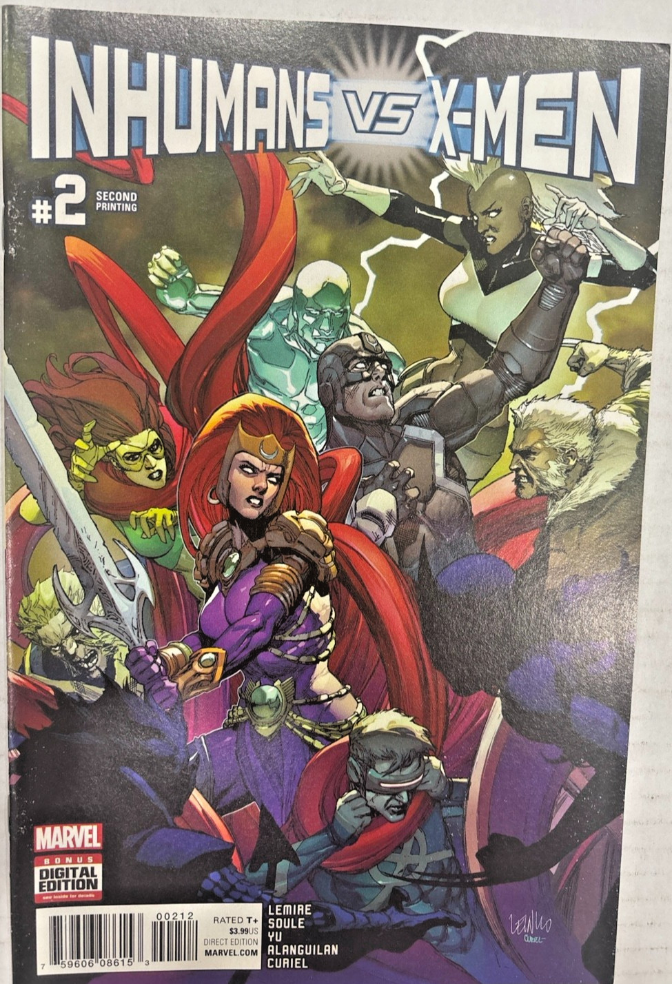 Inhumans vs X-Men #2 Second Printing Marvel Comics 2017 VF 