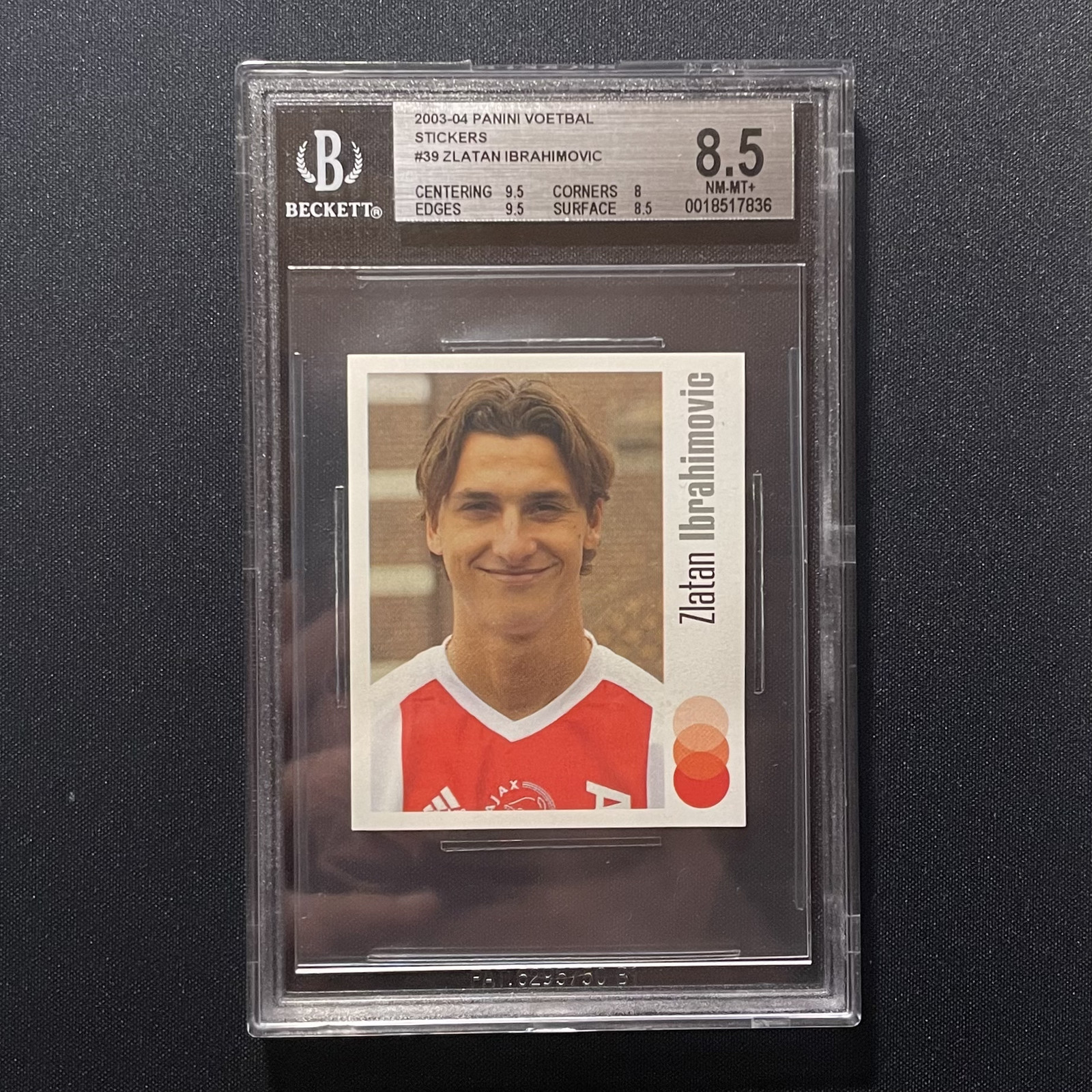 IBRAHIMOVIC Zlatan - 2003-04 PANINI FOOTBALL #39 ROOKIE STICKER - BGS 8.5 NM-MT+ IBRAHIMOVIC Zlatan - 2003-04 PANINI FOOTBALL #39 ROOKIE STICKER - BGS 8.5 NM-MT+
