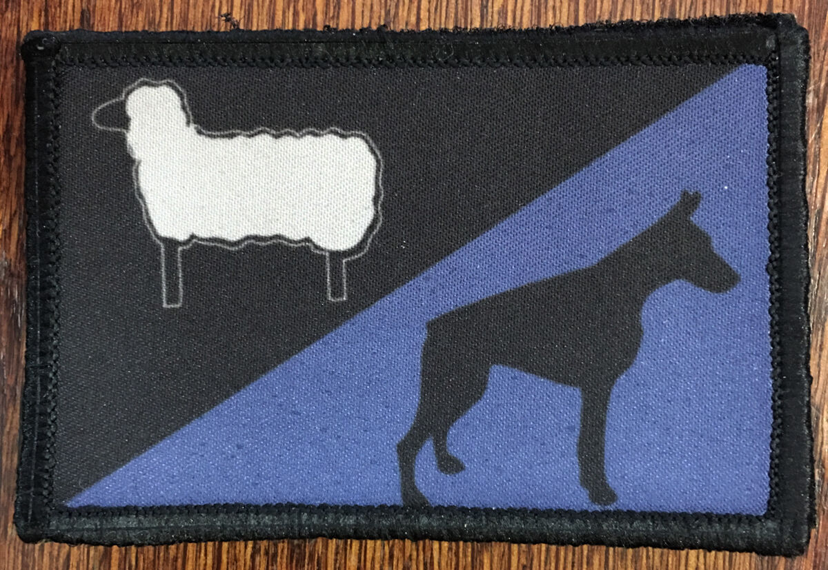 Sheep Dog Police Flag Morale Patch Tactical Military Army Hook Badge USA EMT 