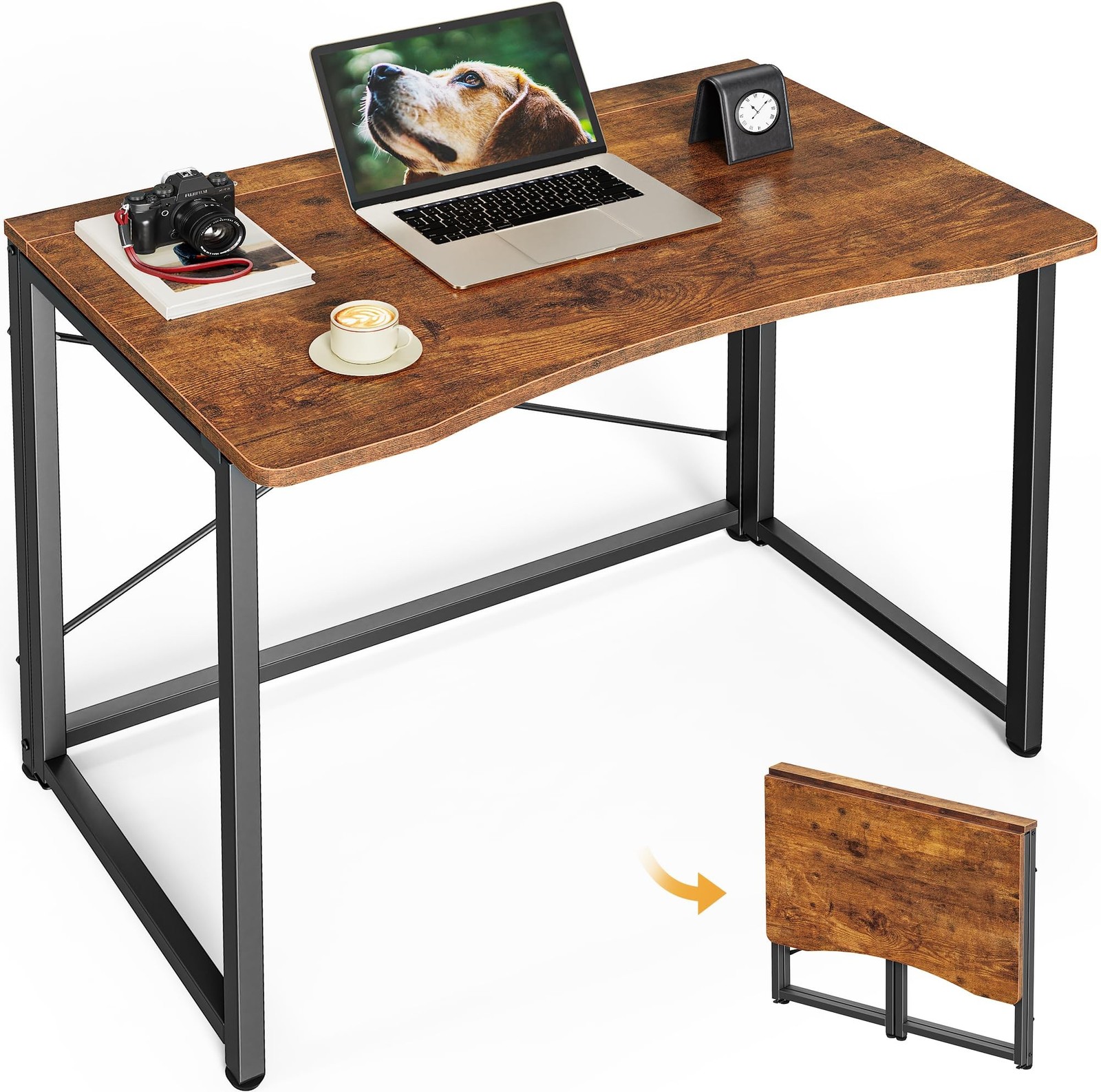 Huuger Folding Desk for Small Spaces, 31.5 Inch Foldable Computer Table, for ...