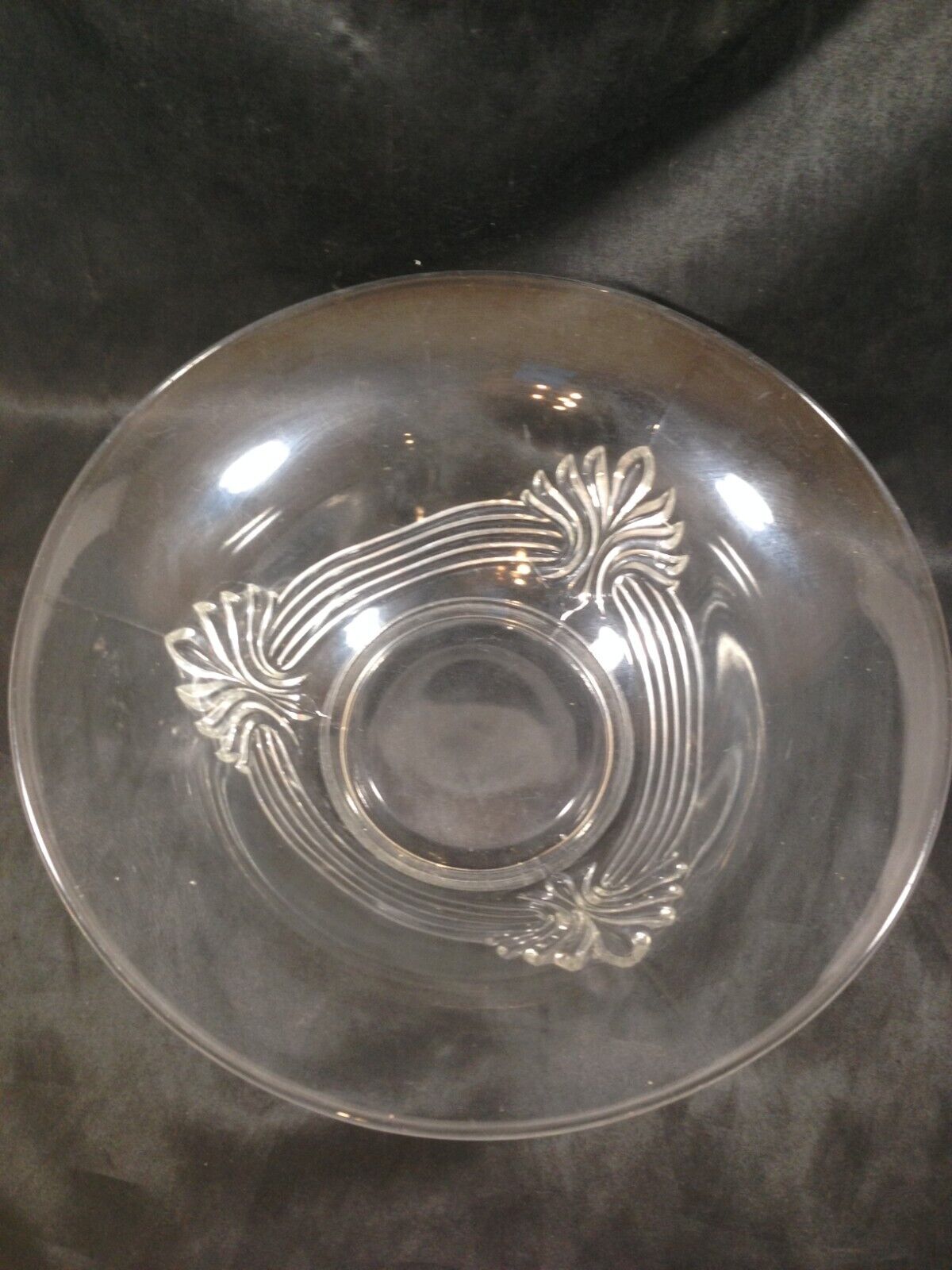 Fostoria Baroque Clear Centerpiece Fruit Bowl Vintage 11-3/4”