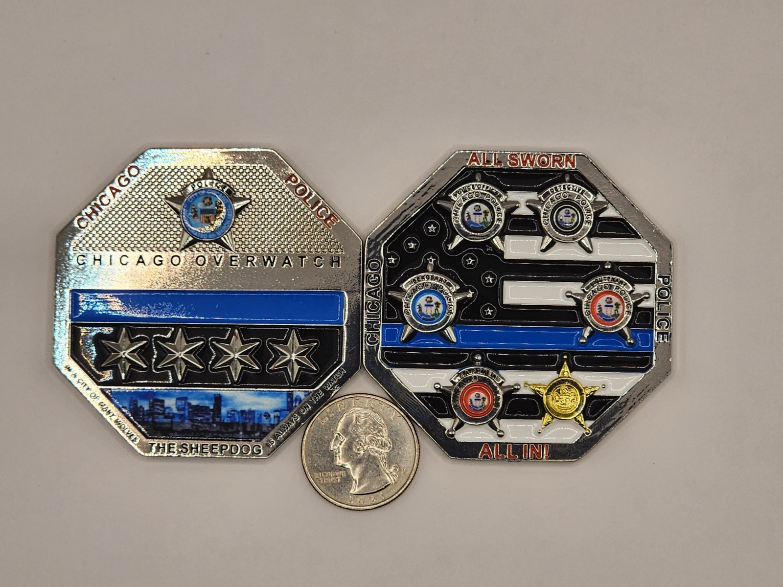 Challenge / Trading Coin Chicago Police Dark City Coin Challenge / Trading Coin Chicago Police Dark City Coin