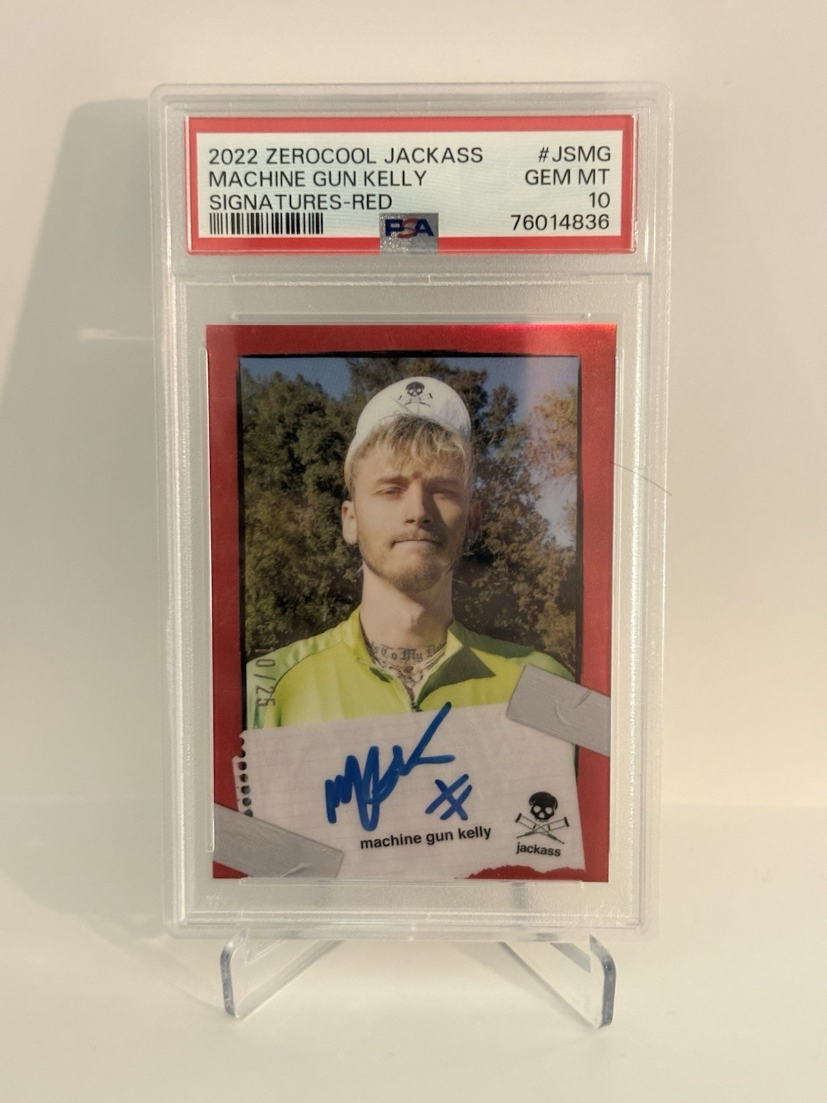 2022 Zerocool Jackass Machine Gun Kelly 10/25 Red Auto MGK PSA GEM MINT 10 2022 Zerocool Jackass Machine Gun Kelly 10/25 Red Auto MGK PSA GEM MINT 10
