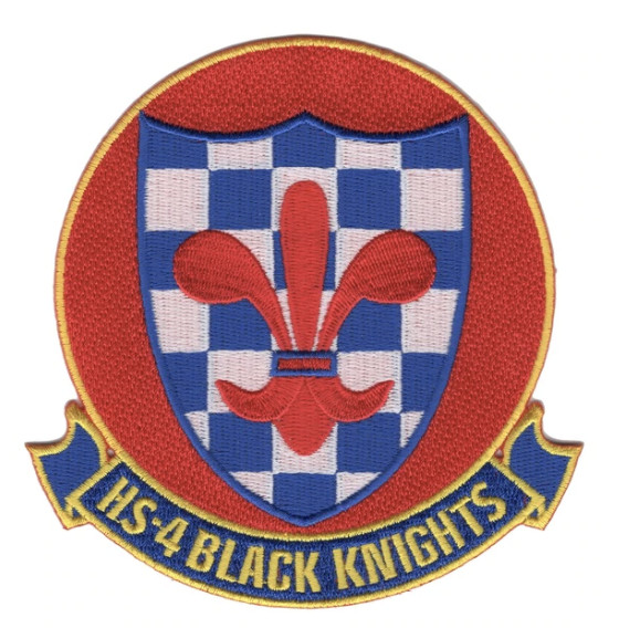 4.5" NAVY HS-4 BLACK KNIGHTS EMBROIDERED PATCH 4.5" NAVY HS-4 BLACK KNIGHTS EMBROIDERED PATCH