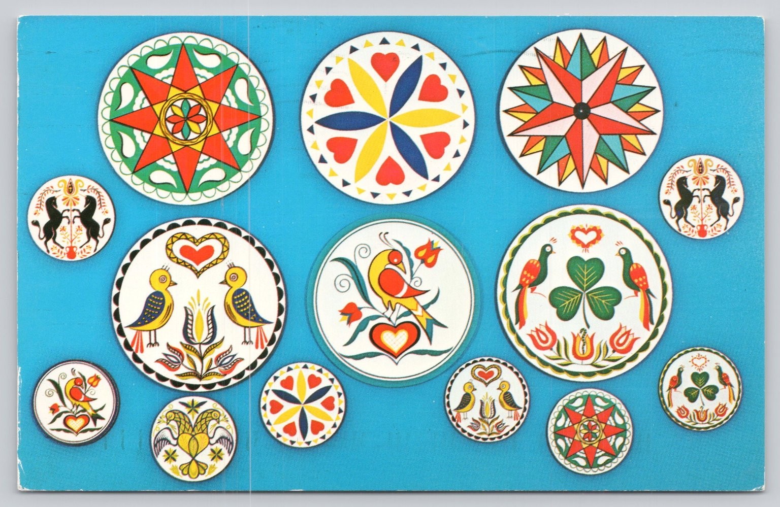 Vintage 1983 Pennsylvania Dutch Hex Signs Postcard - Intercourse, PA Folk Art Vintage 1983 Pennsylvania Dutch Hex Signs Postcard - Intercourse, PA Folk Art