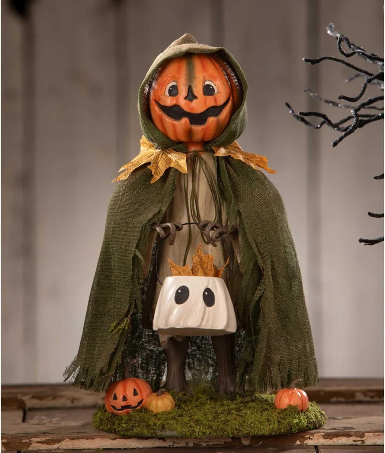 Bethany Lowe 10" Jolly Jack Pumpkin Trick or Treat Boy Halloween Decor Figurine Bethany Lowe 10" Jolly Jack Pumpkin Trick or Treat Boy Halloween Decor Figurine