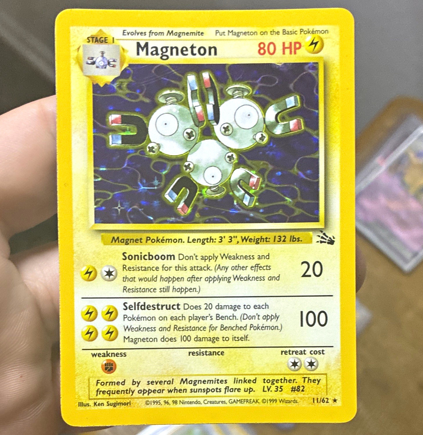 💎PACK FRESH 1999 Fossil Edition Magneton Holo Rare Card 11/62 English 💎PACK FRESH 1999 Fossil Edition Magneton Holo Rare Card 11/62 English