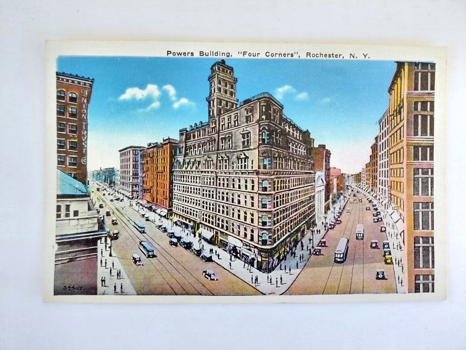 VTG Postcard Powers Building Four Corners Rochester NY Unposted VTG Postcard Powers Building Four Corners Rochester NY Unposted
