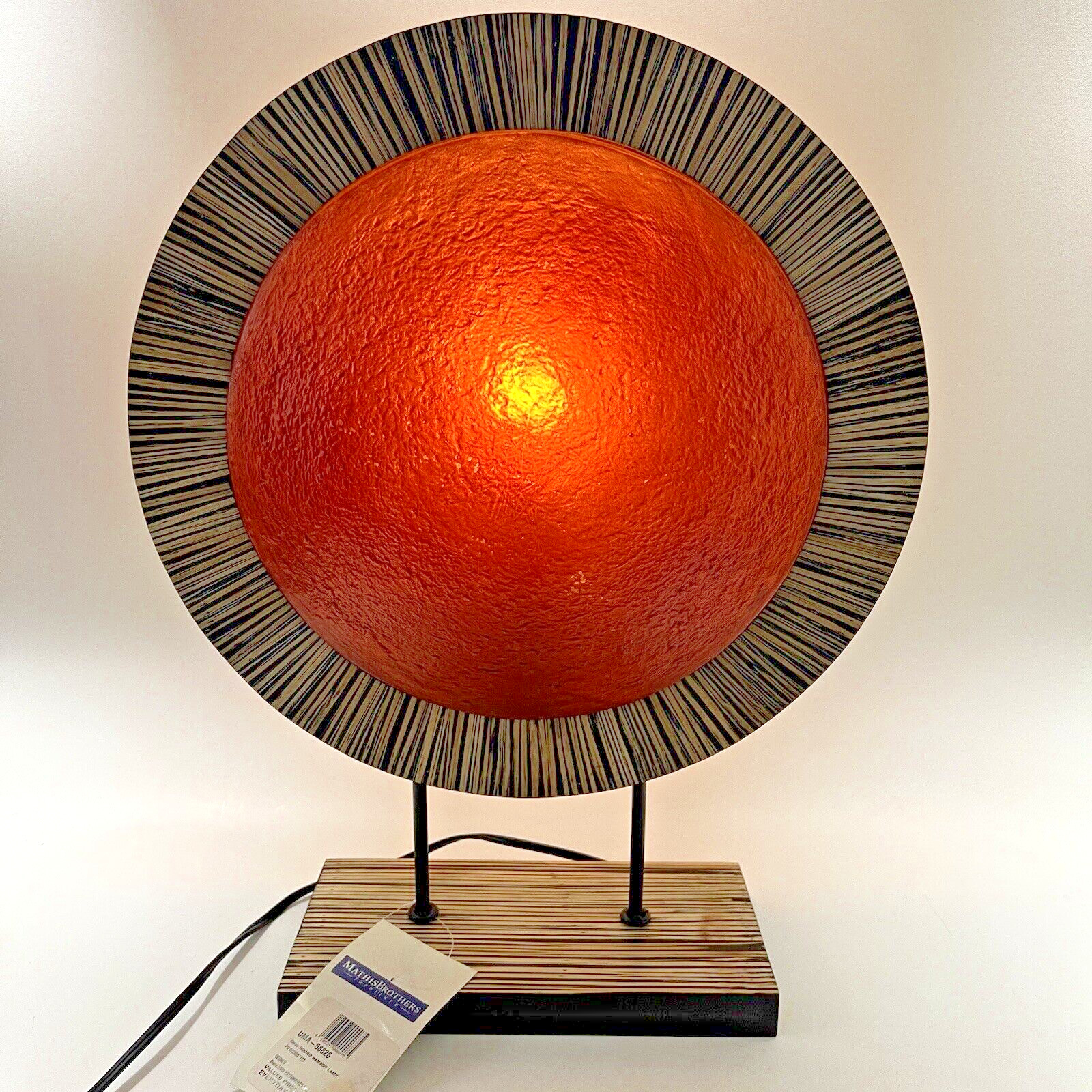 Vintage UMA Enterprises Round Bamboo Table Lamp UMA-58826 Vintage UMA Enterprises Round Bamboo Table Lamp UMA-58826