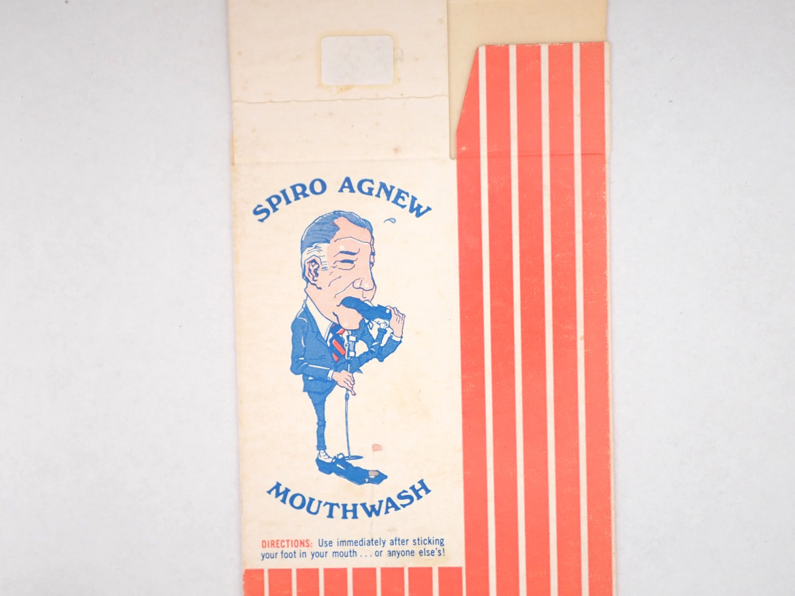 Vintage 1970 Spiro Agnew Mouthwash Box Novelty Political Satire Anti Nixon Vice Vintage 1970 Spiro Agnew Mouthwash Box Novelty Political Satire Anti Nixon Vice