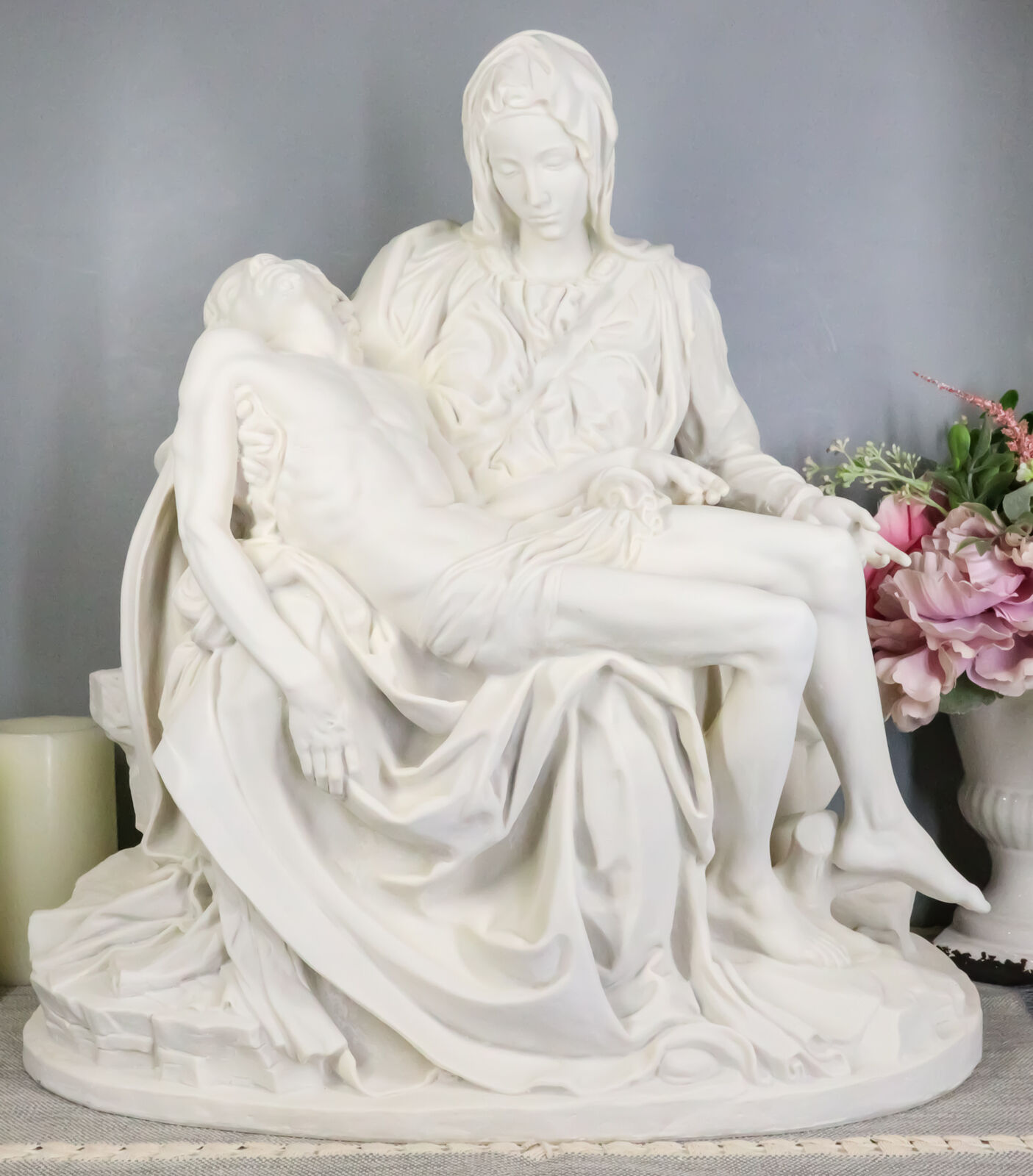 Large Michelangelo Vatican Catholic Reproduction Of La Pieta Statue 18.25\