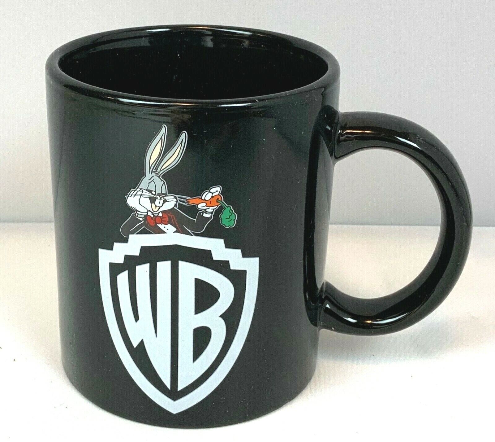 Warner Brothers Bugs Bunny Coffee Mug Vintage 1991 Black Ceramic