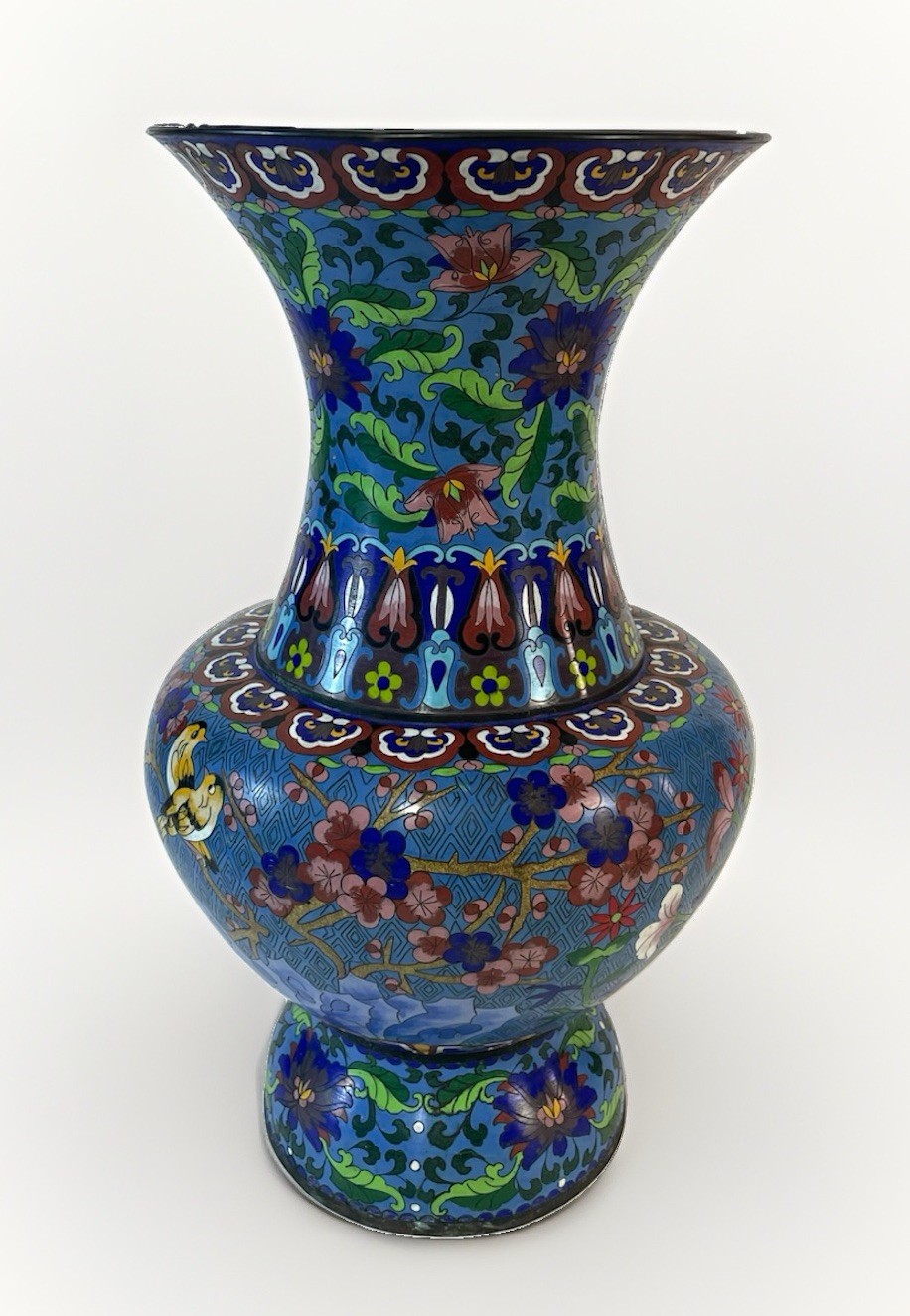 Magnificent Large Chinese Cloisonné Vase Magnificent Large Chinese Cloisonné Vase
