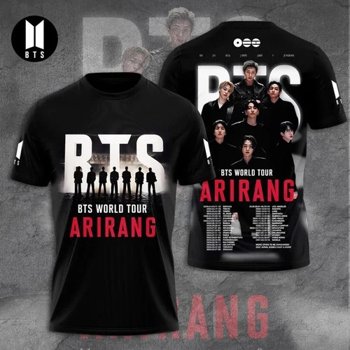 NEW BTS World Tour 2026 Arirang AOP 3D T-Shirt NP412 NEW BTS World Tour 2026 Arirang AOP 3D T-Shirt NP412
