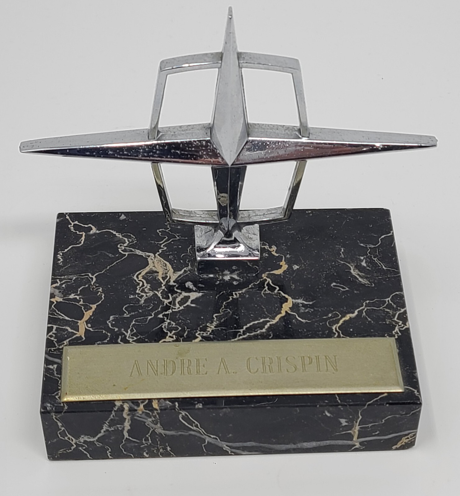 Vintage Detroit Lincoln Continental Hood Ornament Dealer Salesperson Award