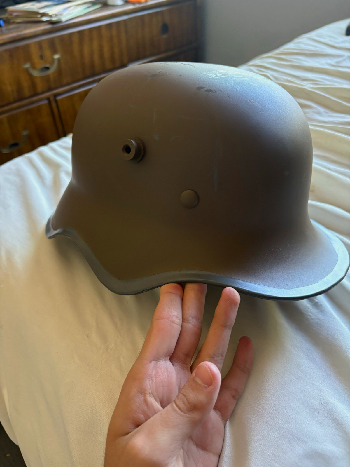 WW1 Imperial German M1917 Stahlhelm helmet, cut-outs WW1 Imperial German M1917 Stahlhelm helmet, cut-outs