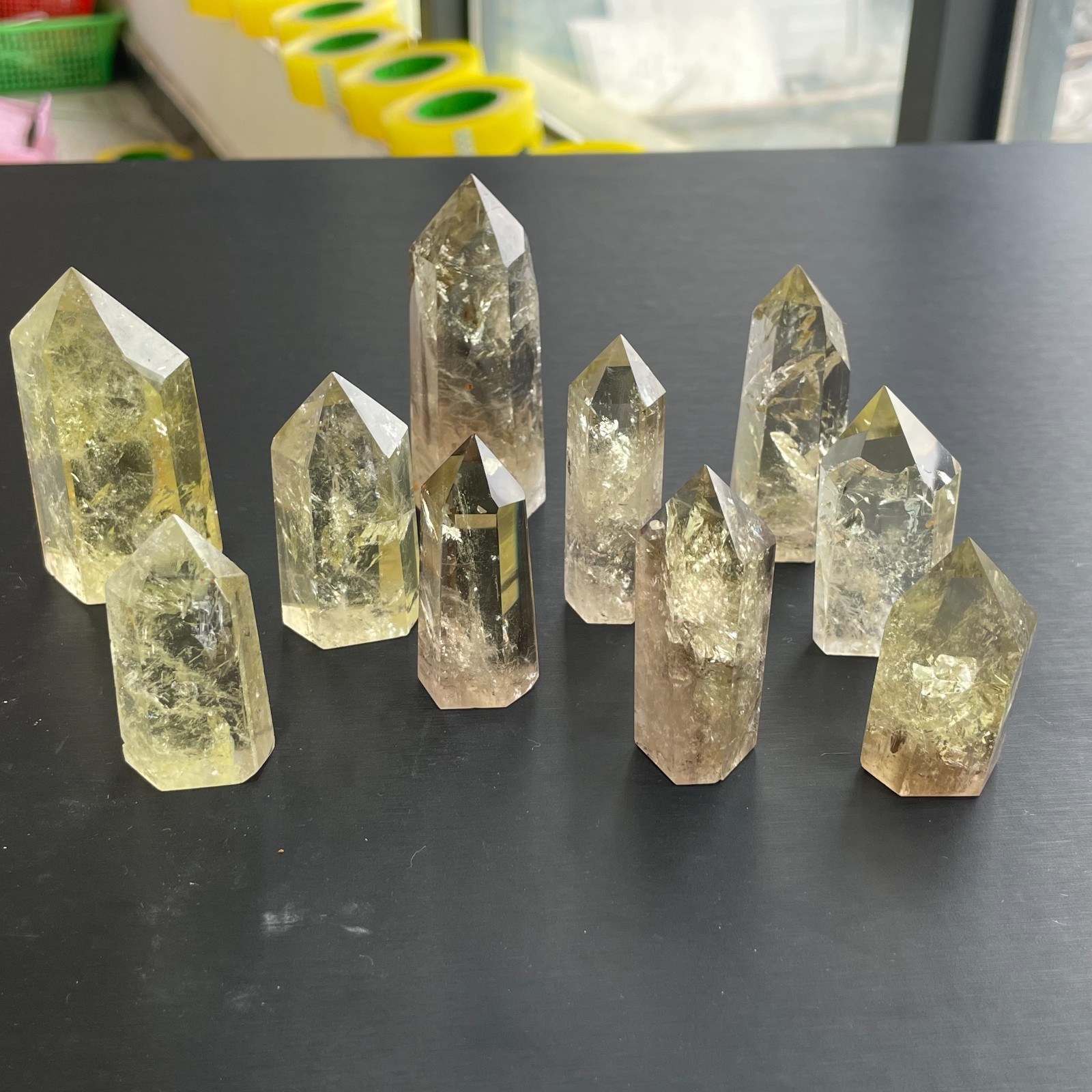 1LB Natural smokey citrine quartz obelisk crystal wand point healing 11-14pcs 1LB Natural smokey citrine quartz obelisk crystal wand point healing 11-14pcs