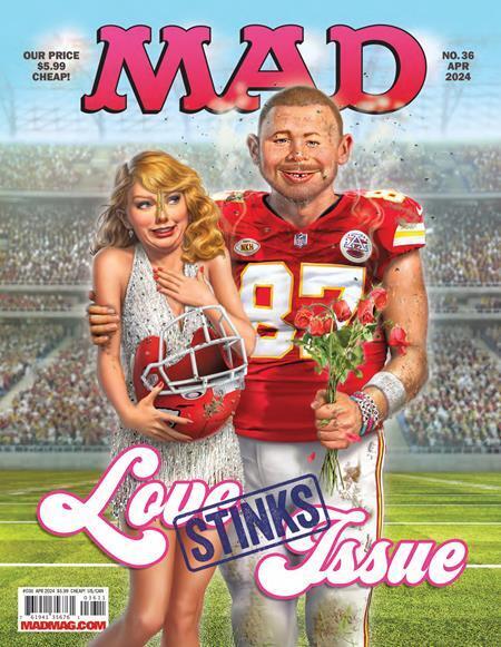 MAD MAGAZINE #36 APRIL 2024 TAYLOR SWIFT SUPERBOWL COVER