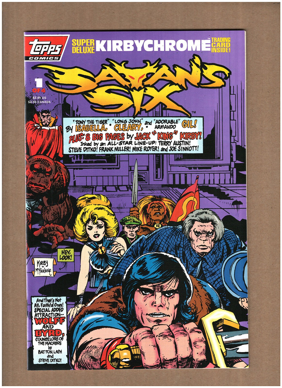 Satan's Six #1 Topps Comics 1993 Jack Kirby Todd McFalrane Cover w/Card NM- 9.2 Satan's Six #1 Topps Comics 1993 Jack Kirby Todd McFalrane Cover w/Card NM- 9.2