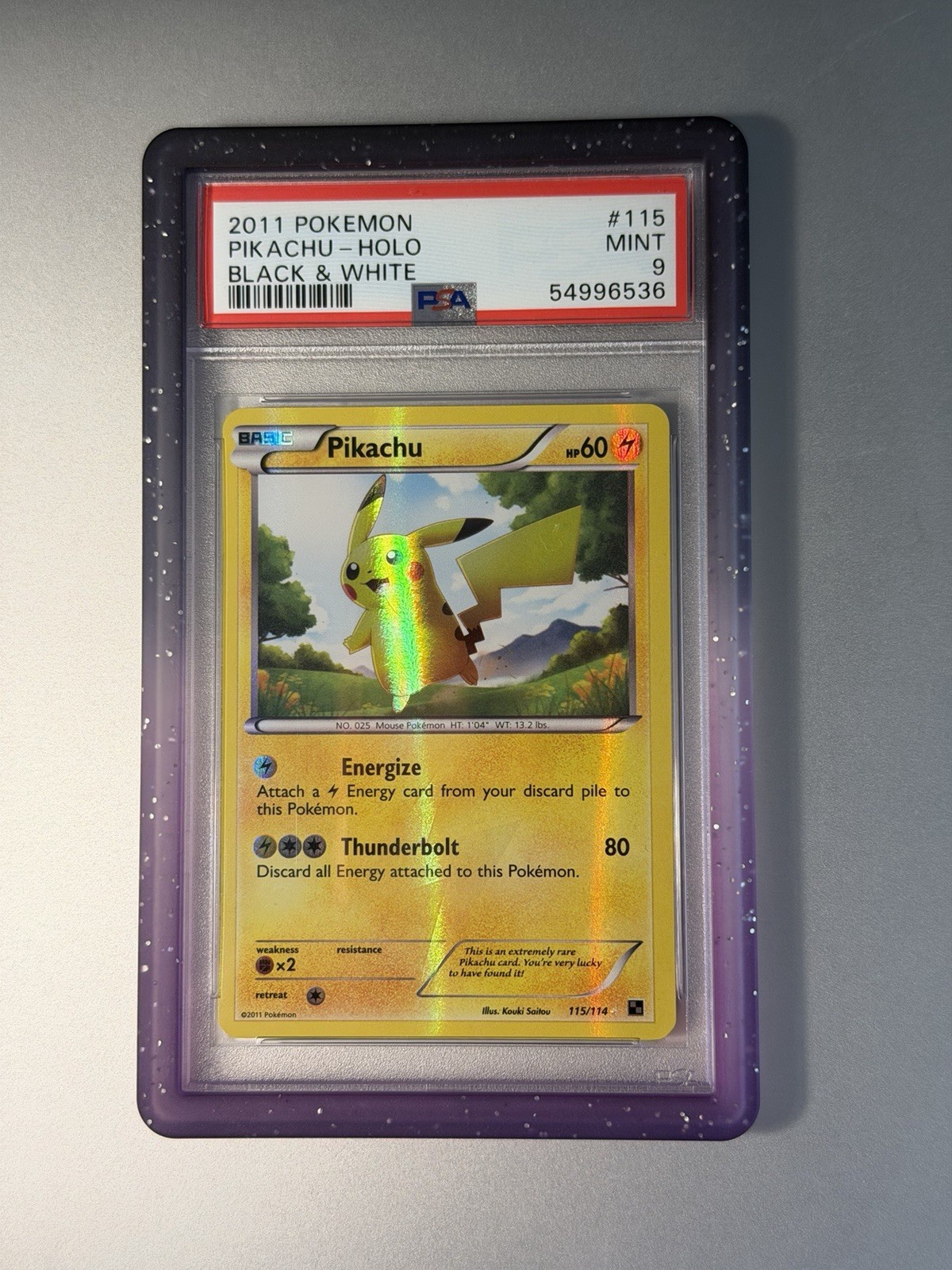 Pokemon • Pikachu • Black & White 2011 • Holo • 115/114 • PSA 9 • EN Pokemon • Pikachu • Black & White 2011 • Holo • 115/114 • PSA 9 • EN