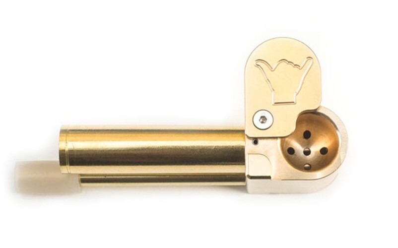 Original Screenless Shaka Pipe All-in-One Soild Brass w/ Storage 	& Poker