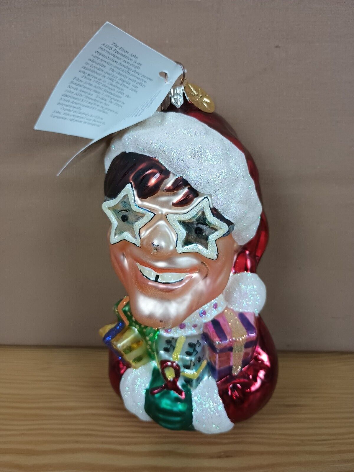 Christopher Radko SIR ELTON CLAUS Elton John AIDs Foundation Christmas Ornament